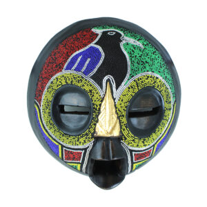 Ghanaian Round Beaded Mask Beaded Mask